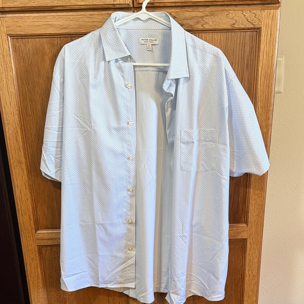 Peter Millar Light Blue Casual Button Down Shirt